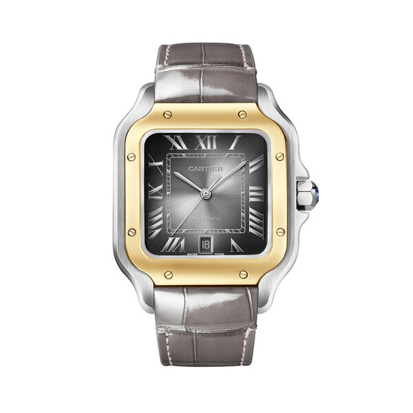 Santos de Cartier 40 mm automatique en or jaune et acier inoxydable, grand mod&egrave;le